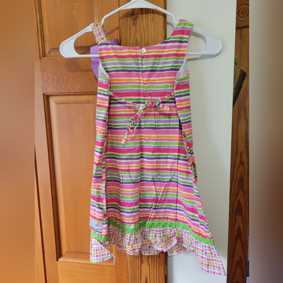 Spring Easter summer dress colorful stripe butterfly 6x - Picture 6 of 9